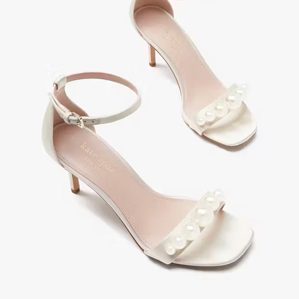 Kate Spade Avaline White Ankle Strap Heels - size 10 - never worn